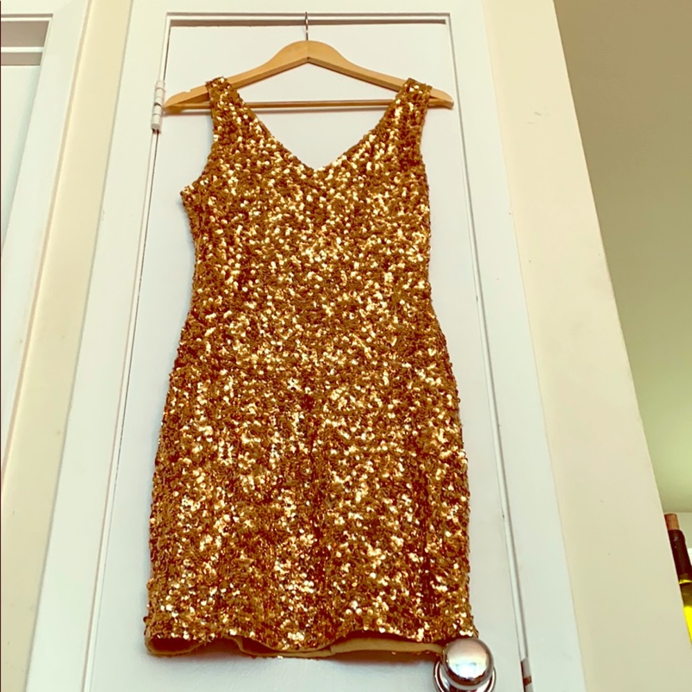 Gold sequin dress